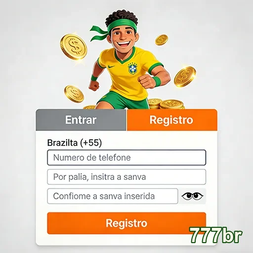 Tela do aplicativo cassino da 777br em um smartphone